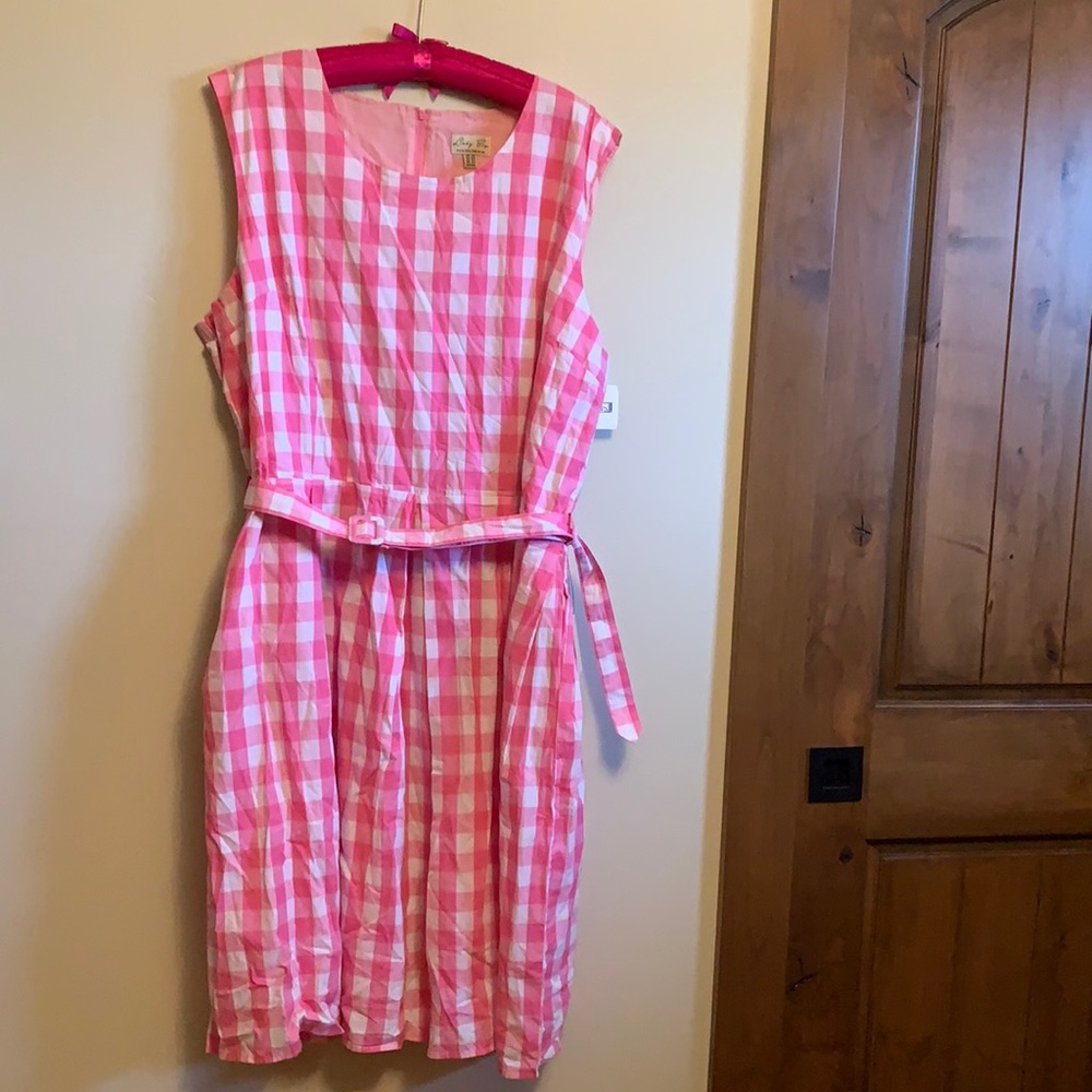 NWT pink and white checkered dress from Lindy Bop